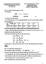 Đề đề xuất kỳ thi trại hè Hùng Vương lần thứ XV môn Hóa học Lớp 11 - Năm học 2018-2019 - Trường PT vùng cao Việt Bắc